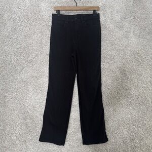 Good American Black Good Curve Straight Cropped Jeans - Size 8